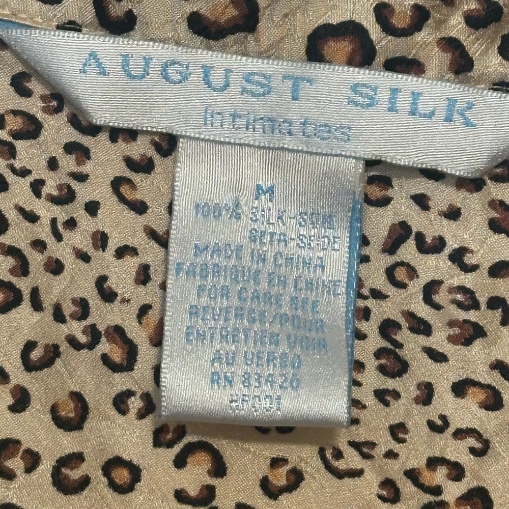 August silk 100% silk Leopard Print Pajama Set - Picture 9 of 13